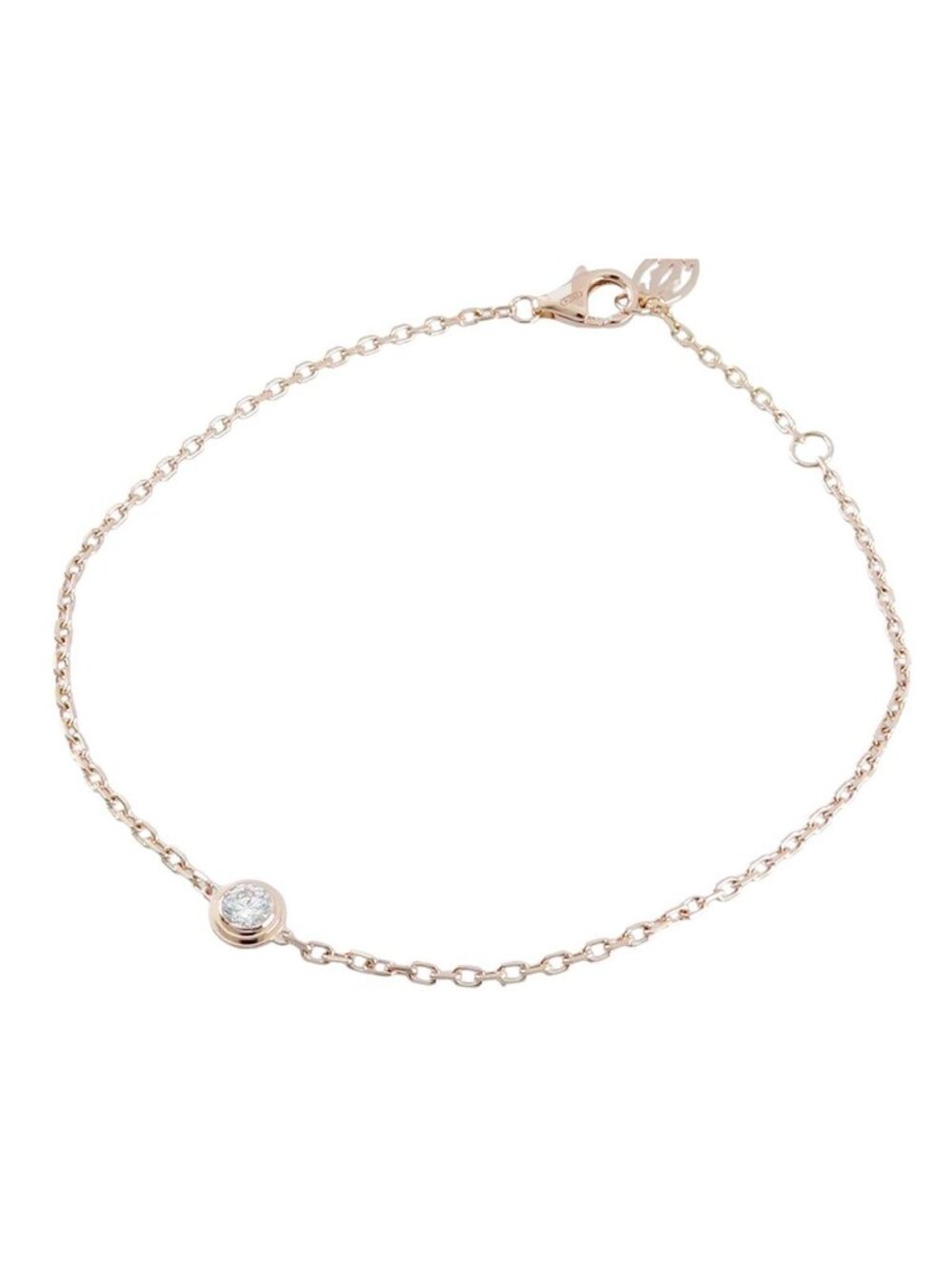 Cartier D'amour Bracelet Pink Gold 18k Diamond MM Box 18.5